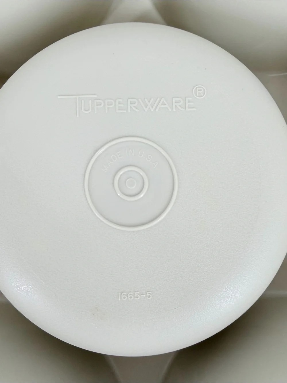 Vintage Tupperware Almond Portable Picnic Serving Center Tray Model 1665